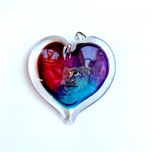 Luke Adams Blown Glass Heart Suncatcher (Style 1)