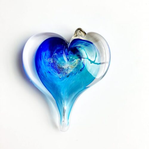 Luke Adams Blown Glass Heart Suncatcher (Style 9)