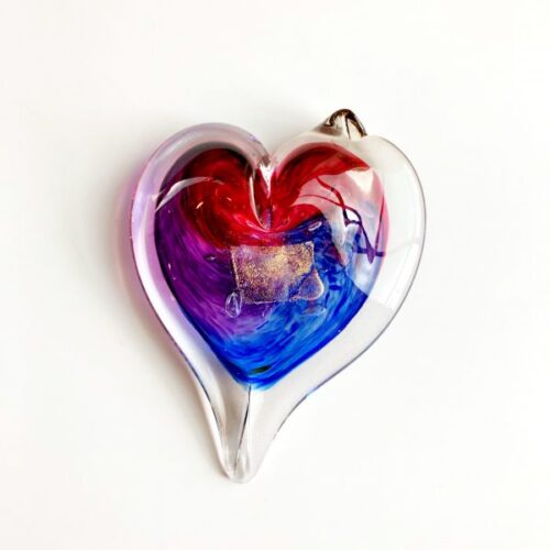 Luke Adams Blown Glass Heart Suncatcher (Style 10)