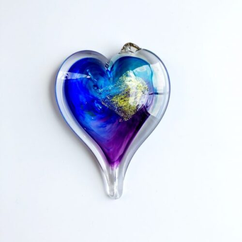 Luke Adams Blown Glass Heart Suncatcher (Style 7)