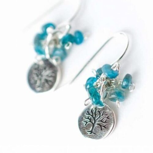 Anne Vaughan Life Apatite Tree of Life Cluster Earrings