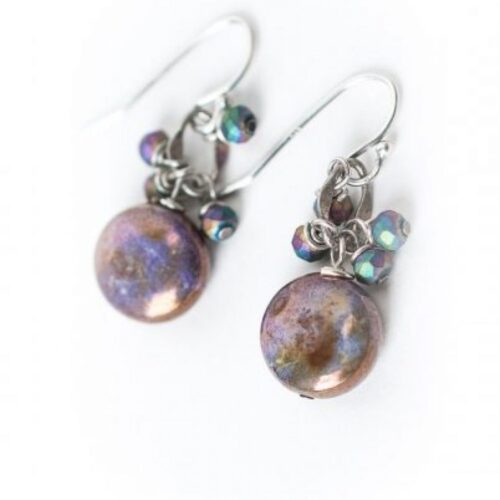 Anne Vaughan Reflections Pearl Coin Cluster Earrings