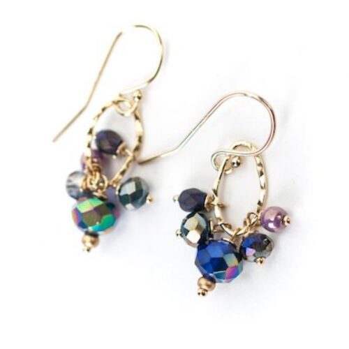 Anne Vaughan Midnight Amethyst Cluster Earrings