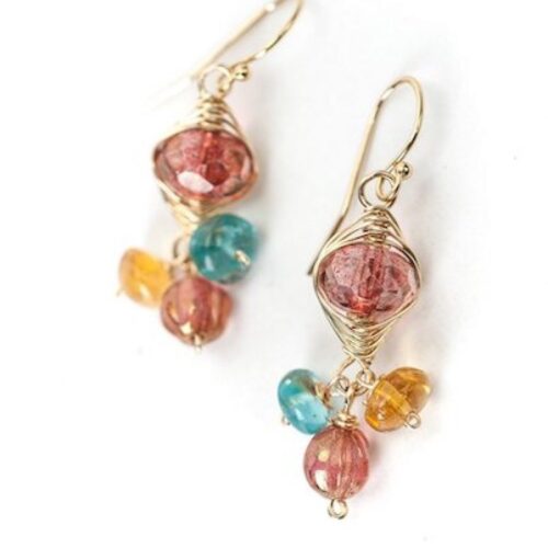 Anne Vaughan Sangria Czech Glass Earrings