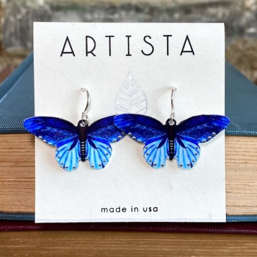 Artista Blue Bell Butterfly Earrings