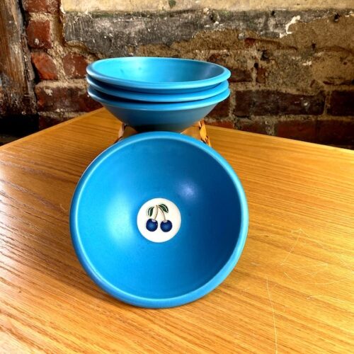 One Acre Ceramics Cherry Bowl:  Blue