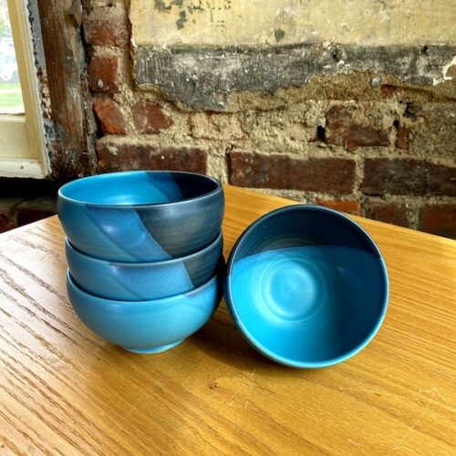 One Acre Ceramics Ice Cream Bowl:  Turquoise/Blue