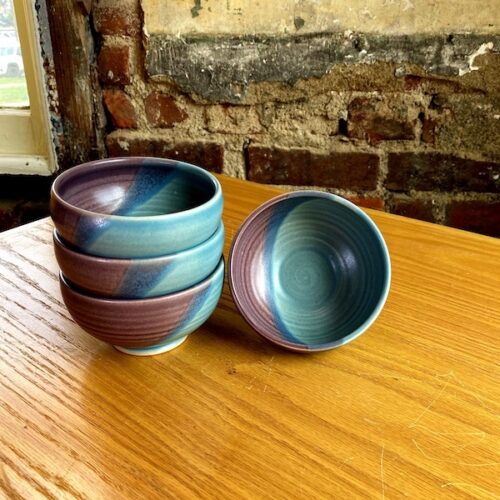 One Acre Ceramics Ice Cream Bowl:  Purple/Blue