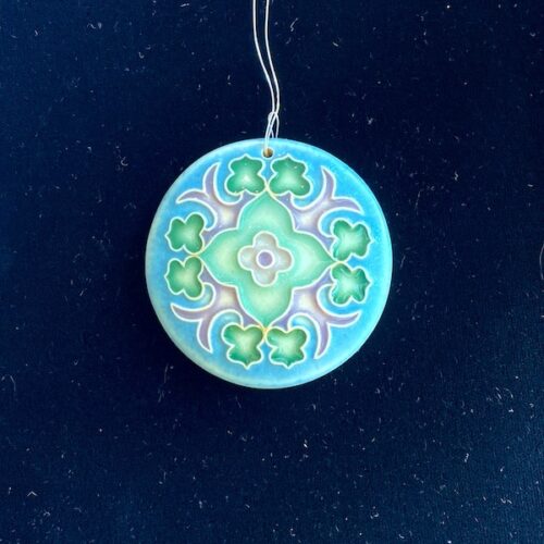 One Acre Ceramics Trellis Ornament:  Blue