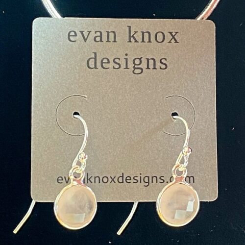 Evan Knox Bezeled Round Rose Quartz Earrings