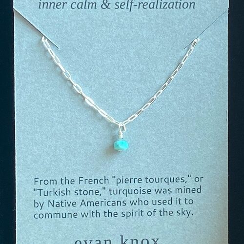 Evan Knox Birthstone Necklace - December Turquoise
