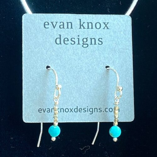 Evan Knox Faceted Silver & Turquoise Coin Earrings