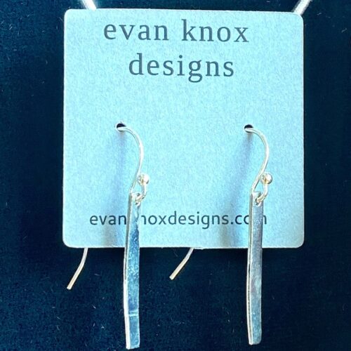 Evan Knox Hammered Silver Bar Earrings