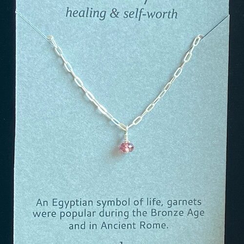 Evan Knox Birthstone Necklace - January Garnet