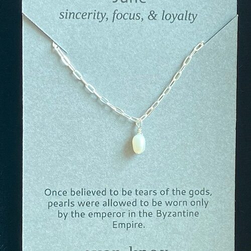 Evan Knox Birthstone Necklace - June Pearl