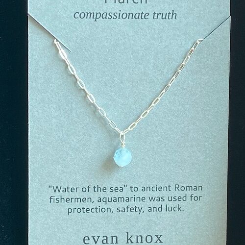 Evan Knox Birthstone Necklace - March Aquamarine