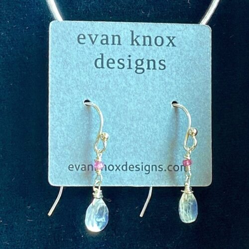 Evan Knox Moonstone & Pink Tourmaline Earrings