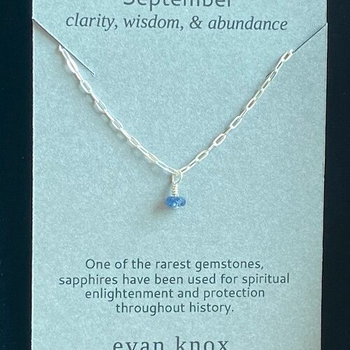 Evan Knox Birthstone Necklace - September Sapphire