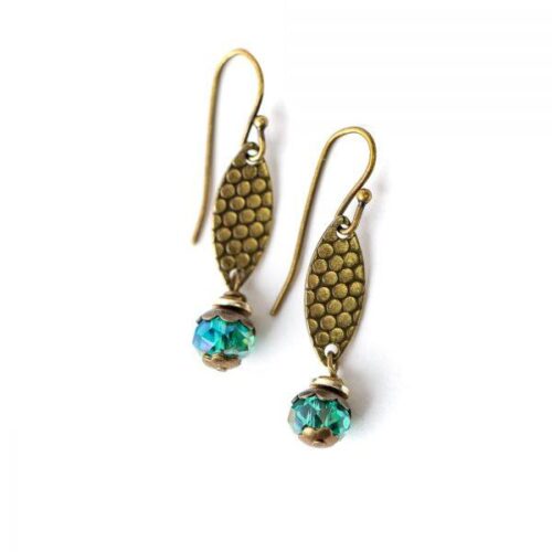 Anne Vaughan Aubergine Crystal Earrings