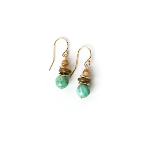 Anne Vaughan Cornucopia Amazonite Agate Earrings
