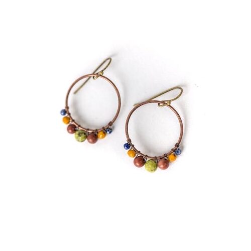 Anne Vaughan Knowledge Jade, Jasper, Lapis Hoop