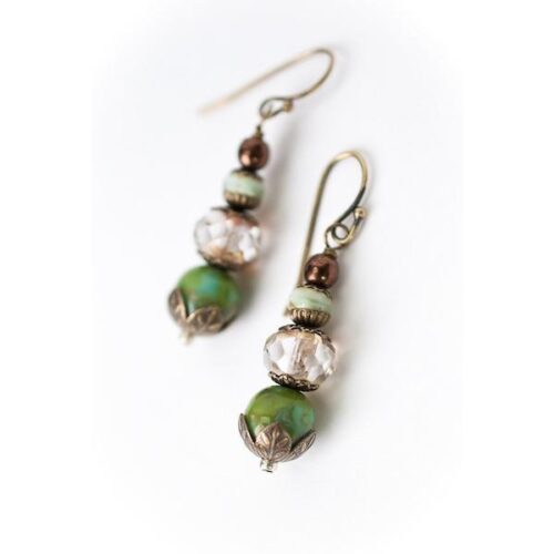 Anne Vaughan Rustic Creek Czech Glass Beaded Dangles