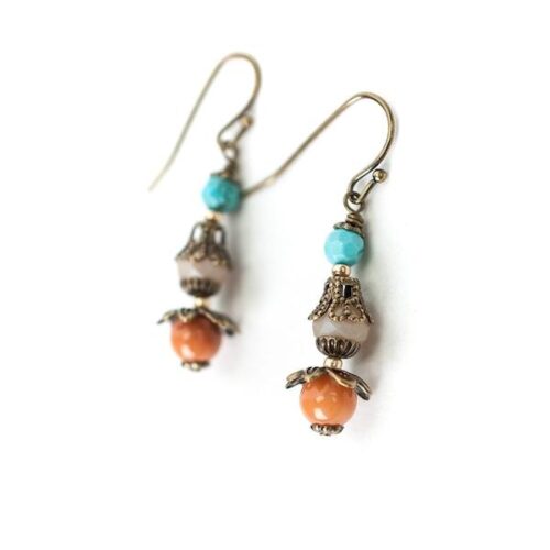 Anne Vaughan Sweet Savor Czech Glass & Turquoise Dangles