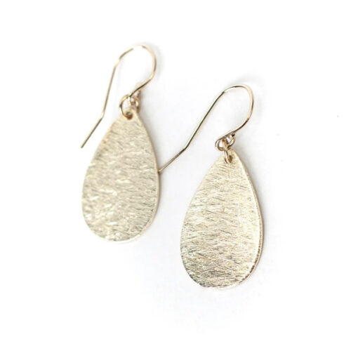 Brushed Gold Teardrop